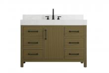 Elegant VF60648MCB-BS - 48 inch Single Bathroom Vanity In Chestnut Brown with backsplash