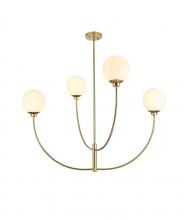 Elegant LD814D42BR - Nyomi 42 inch chandelier in Brass