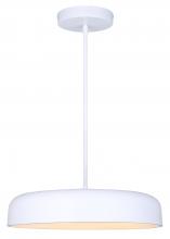 Canarm LCH281A18WH - ZARIA 1 Light White Contemporary Chandelier with Integrated LED for Dining Rooms and Living Rooms