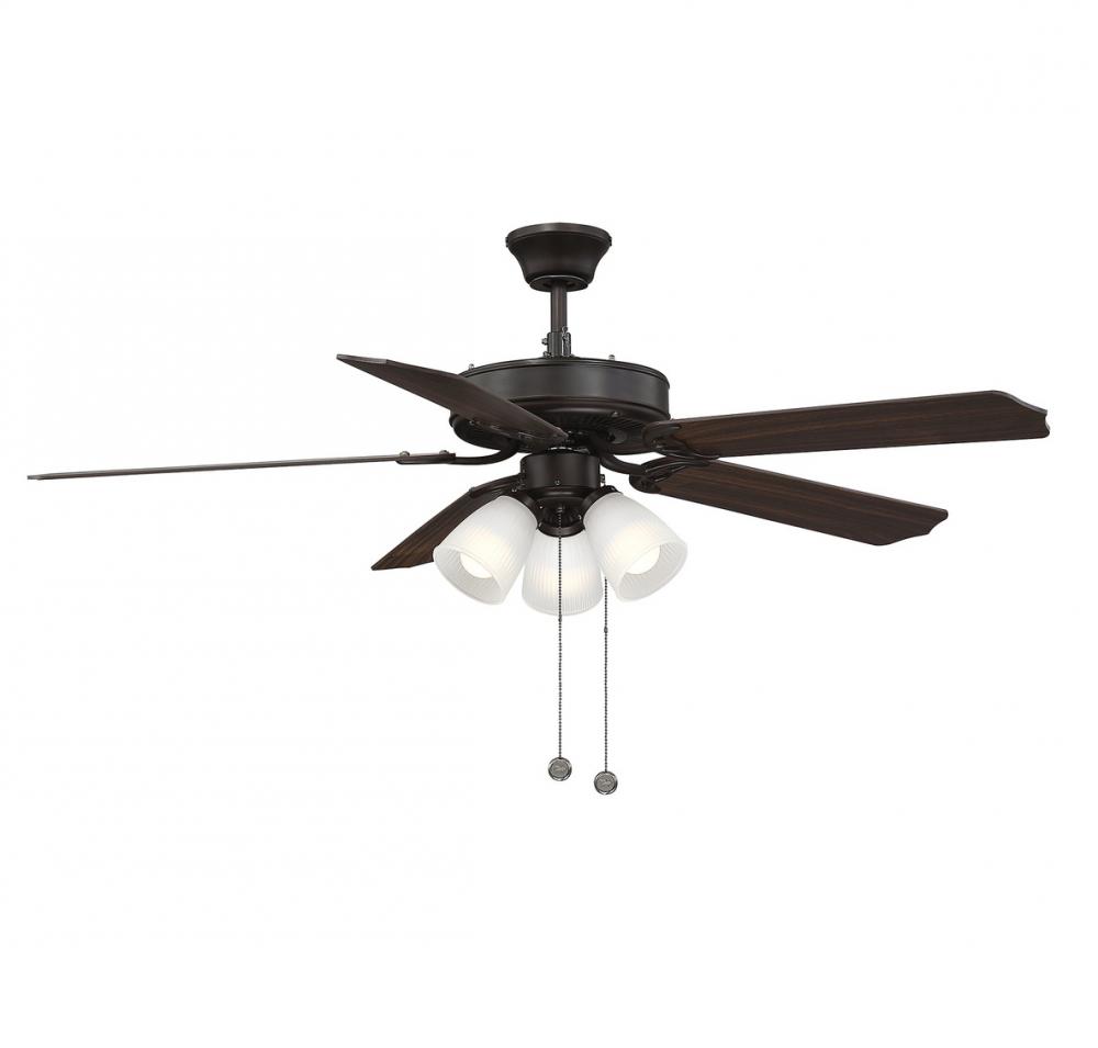 52" 3-Light Ceiling Fan in Oil Rubbed Bronze