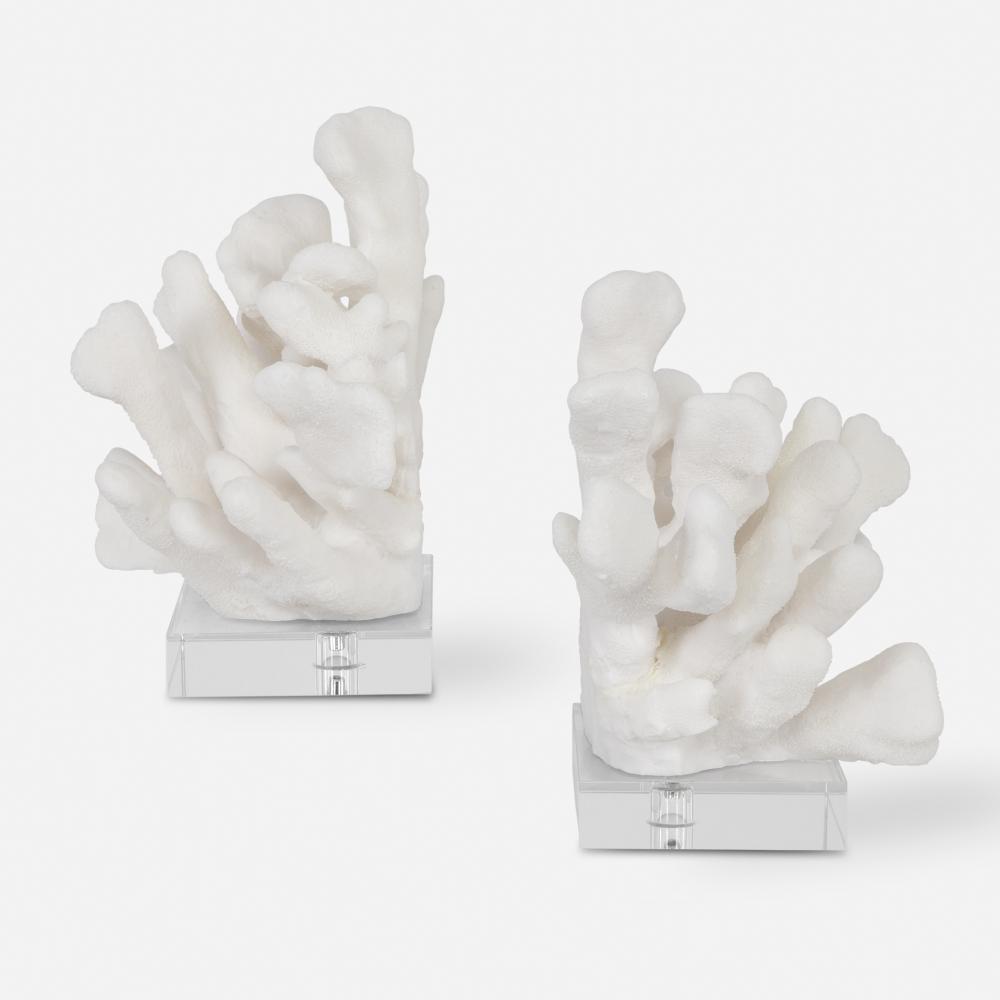 Uttermost Charbel White Bookends, Set/2