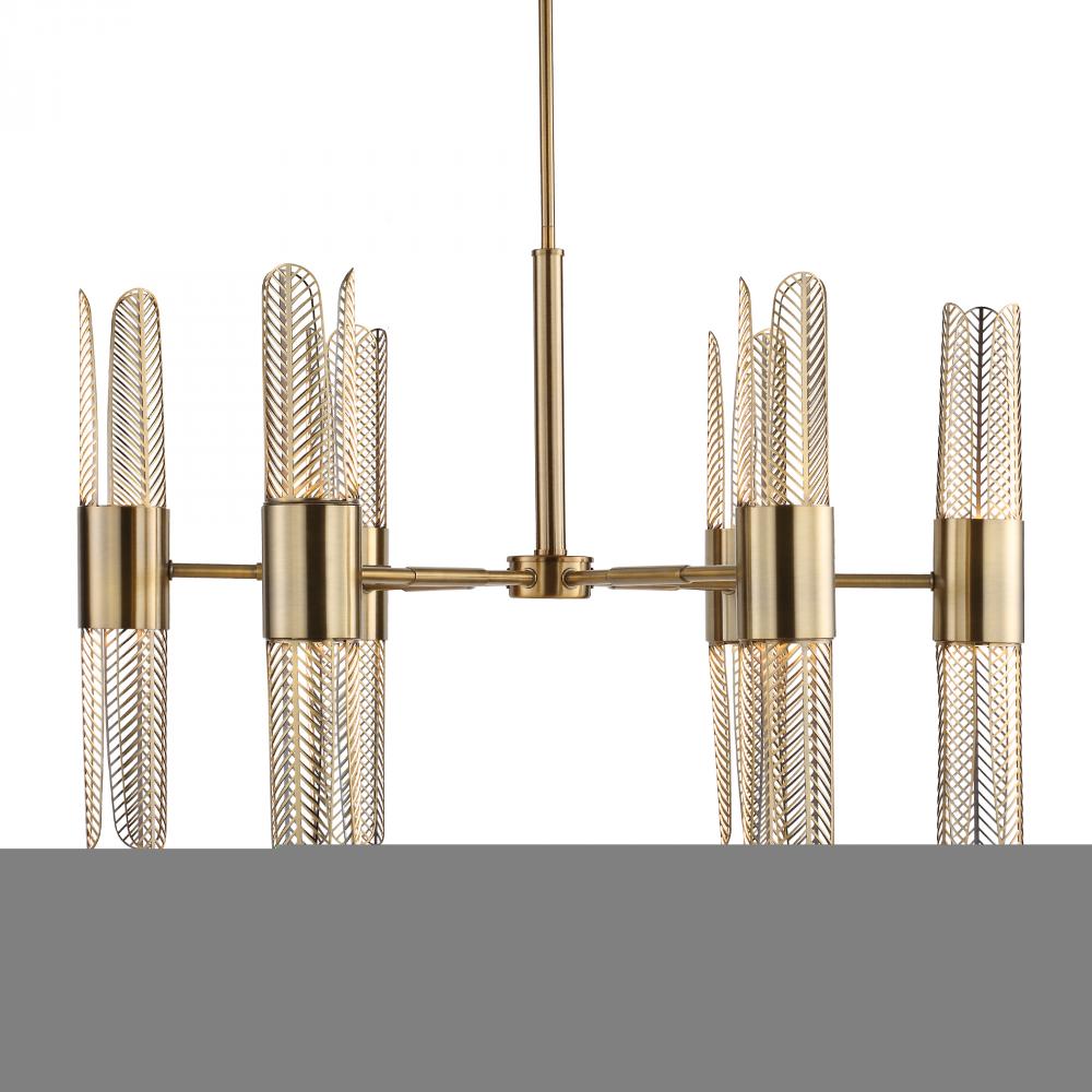 Uttermost Cret 12 Light Brass Chandelier